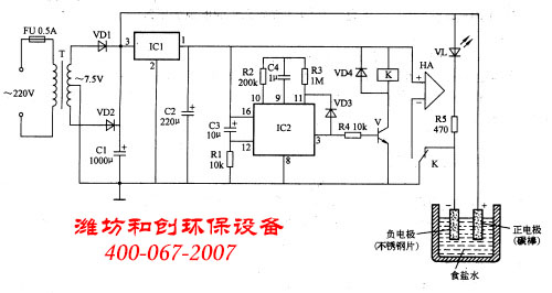 電解法次氯酸鈉發(fā)生器原理圖